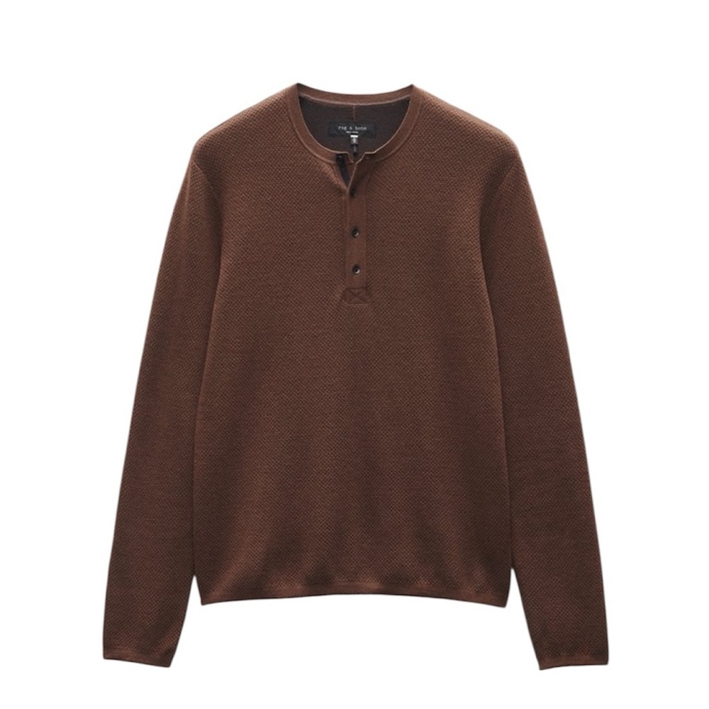 🔥 🆕 RAG & BONE Bennet Slim Fit Henley Sweater Size medium NWT $298